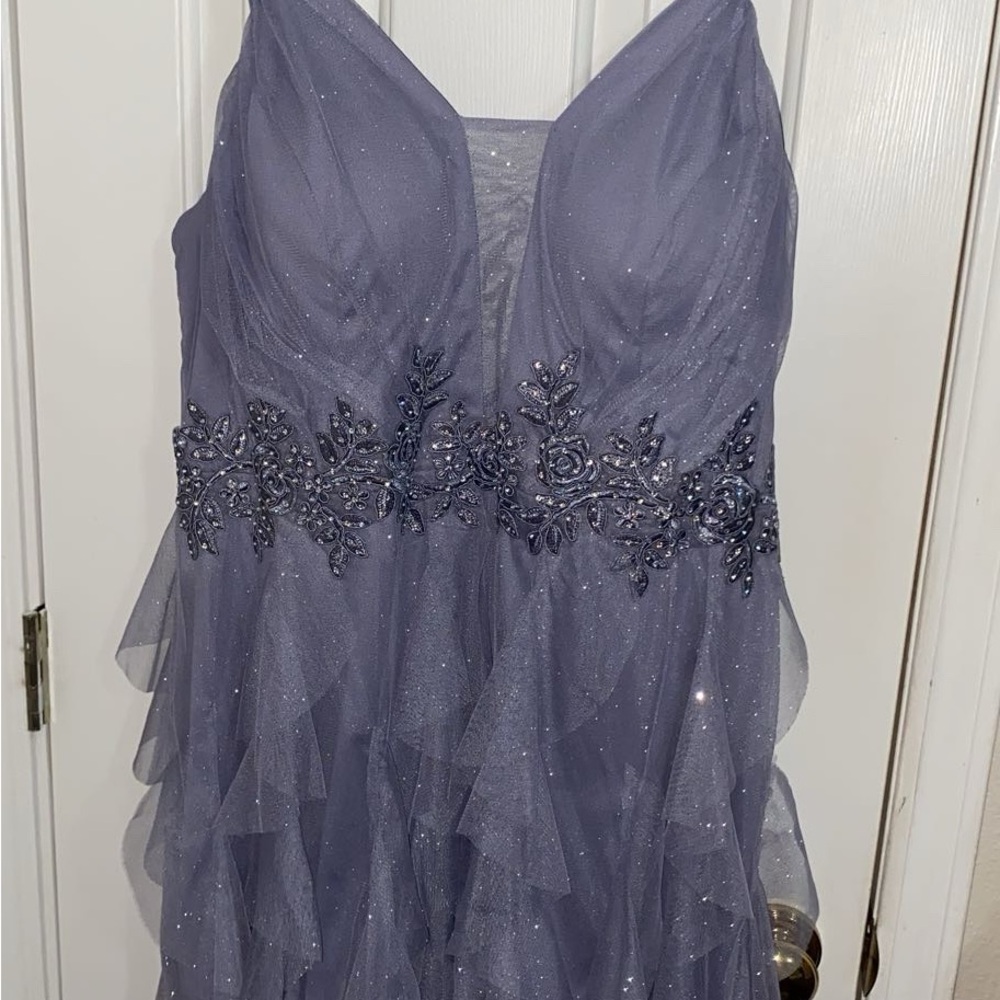 Purple Mesh with Glitter Dress